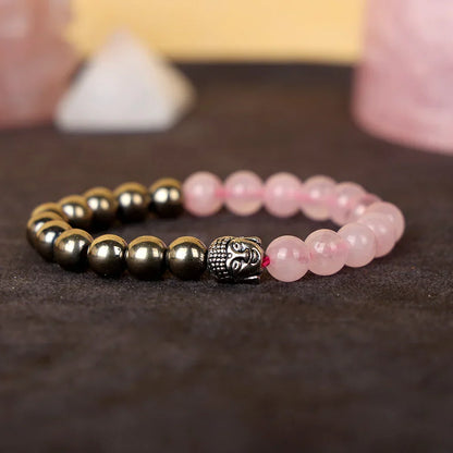 Astro Vedic Rose Quartz & Golden Pyrite Bracelet