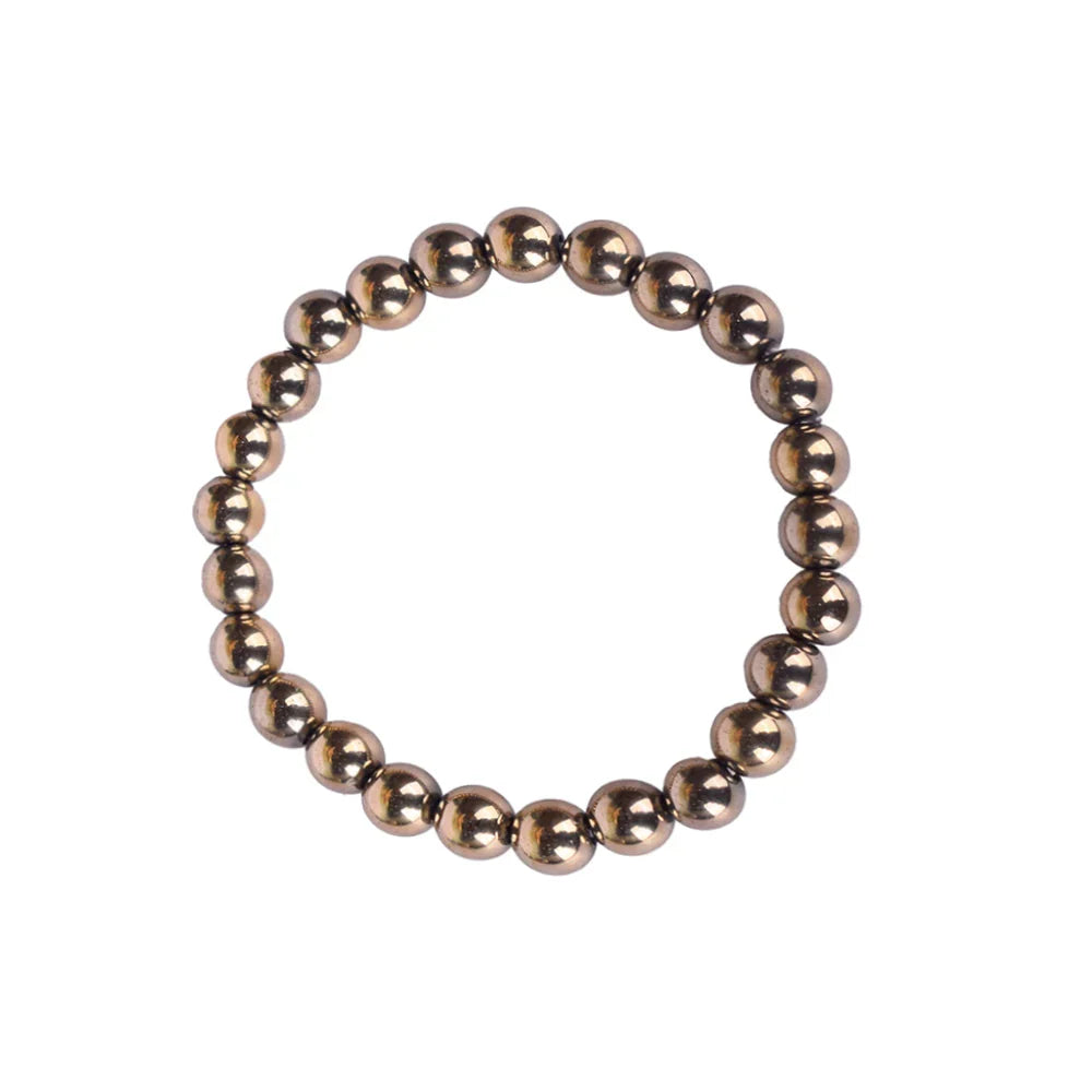 Astro Vedic Golden Pyrite Beaded Bracelet