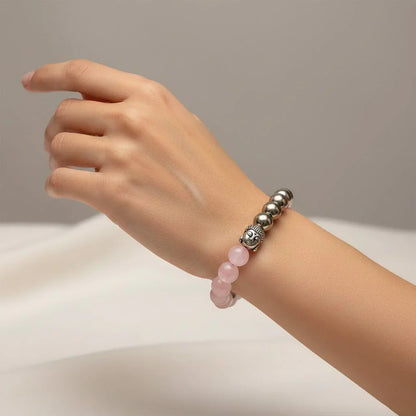 Astro Vedic Rose Quartz & Golden Pyrite Bracelet