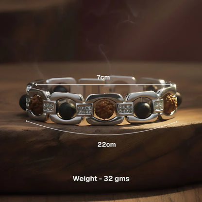 Silver Plated Essential Rudraksha Karungali Bracelet